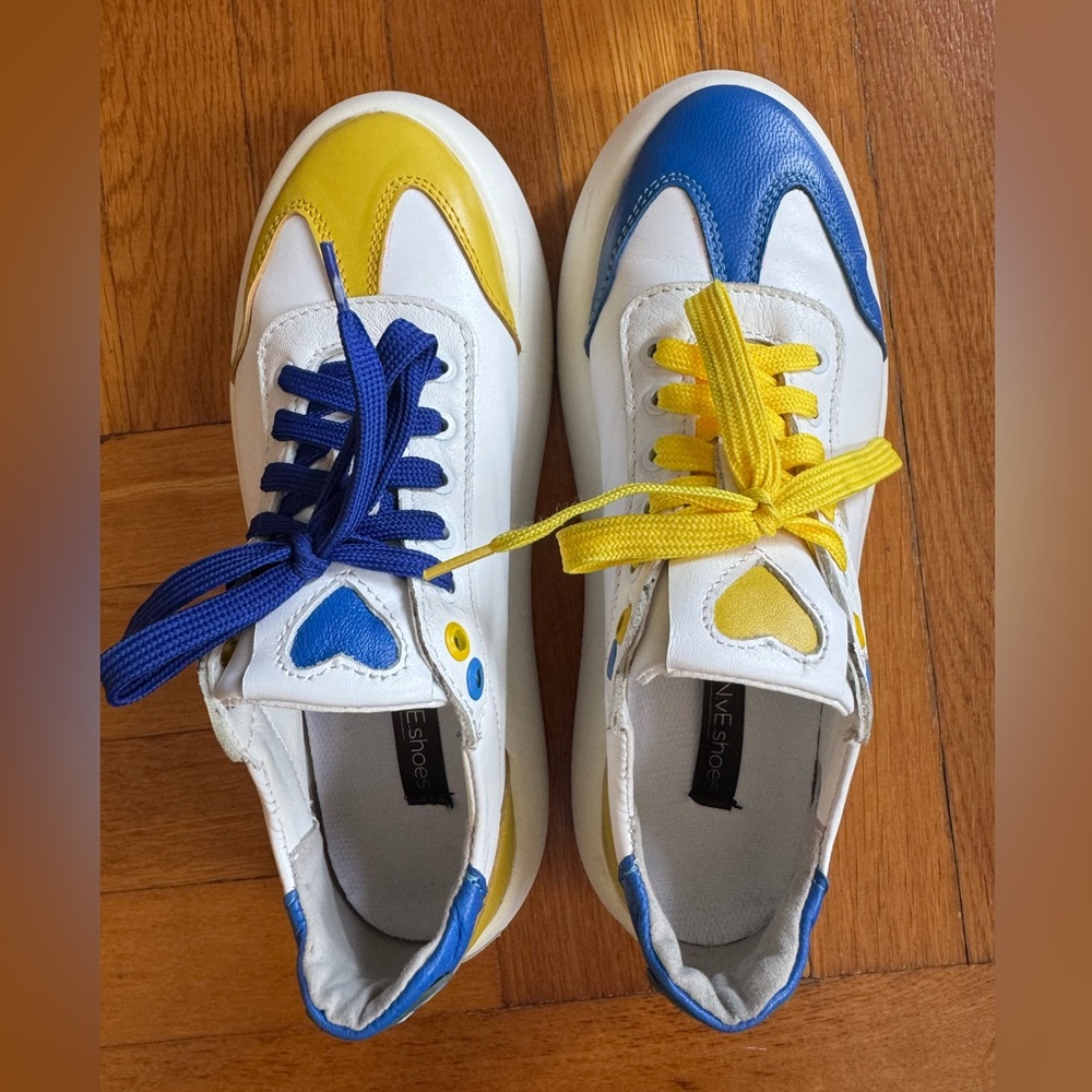 Custom Made Designer Leather Sneakers – Limited Edition (Ukraine) Size 39
